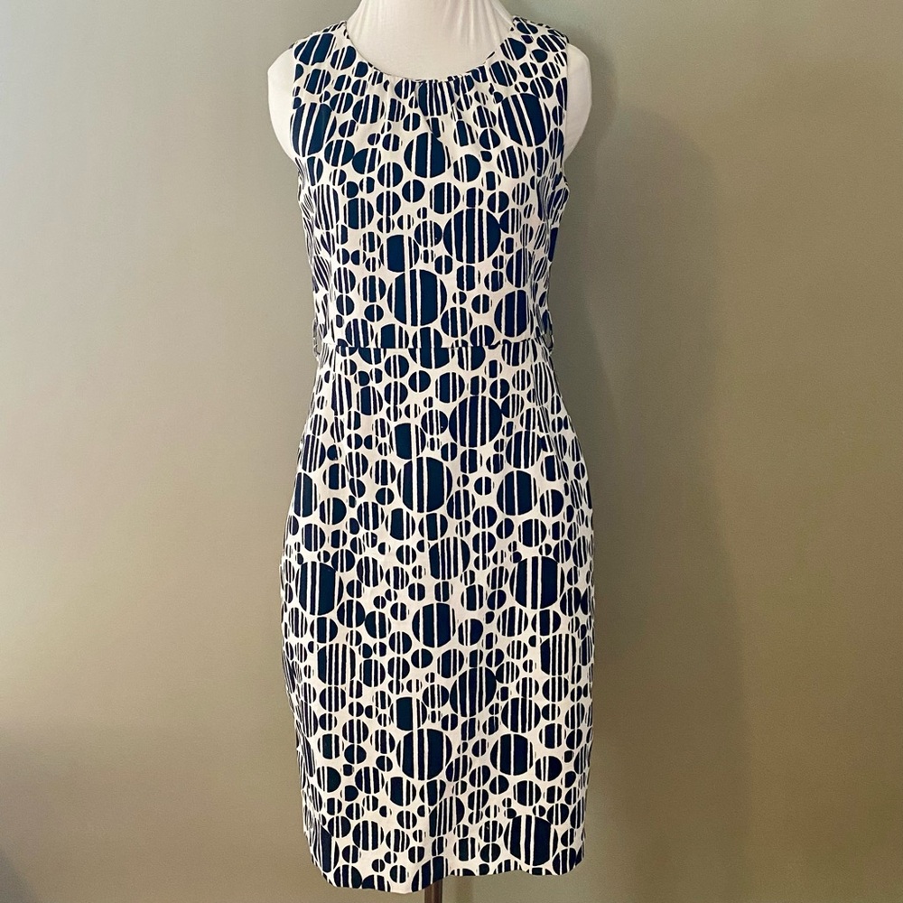 Request Black & White Dress Size 6 Lined Cotton Blend